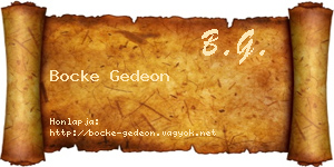Bocke Gedeon névjegykártya